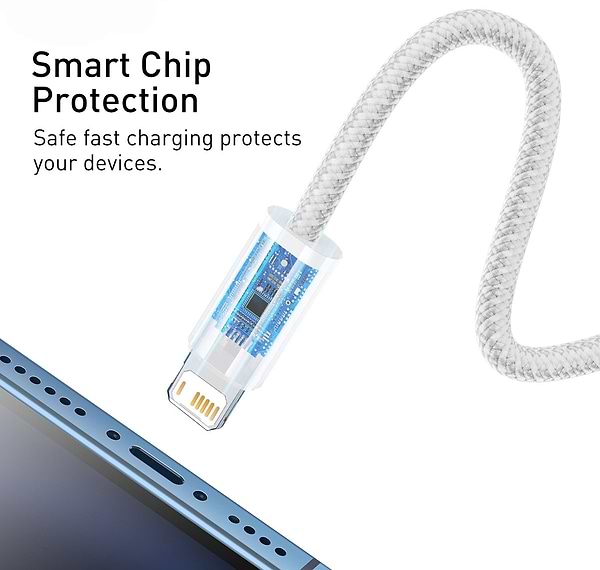 Фото - Кабель синхронізації даних Baseus Dynamic Series Fast Charging Data Cable USB to iP 2.4A 1m White (CALD000402)