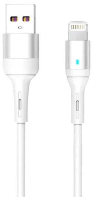 Кабель синхронізації даних SkyDolphin S06L LED Smart Power USB - Lightning 1 м White (USB-000555)