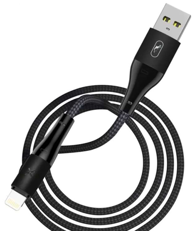 Кабель синхронізації даних SkyDolphin S49L LED Aluminium Alloy USB - Lightning 1 м Black (USB-000567)