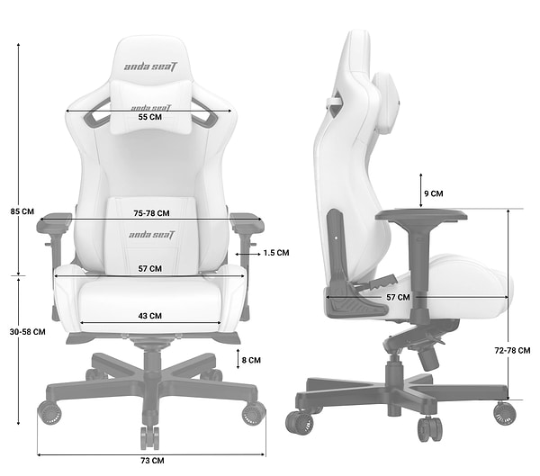 Фото - Крісло для геймерів Anda Seat Kaiser 2 Pro Size XL Gray Linen Fabric (AD12YXL-17-G-F-G01)