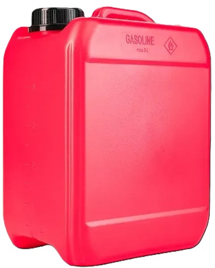 Каністра паливна Poputchik 5 л червона з кришкою (28-019-IS)
