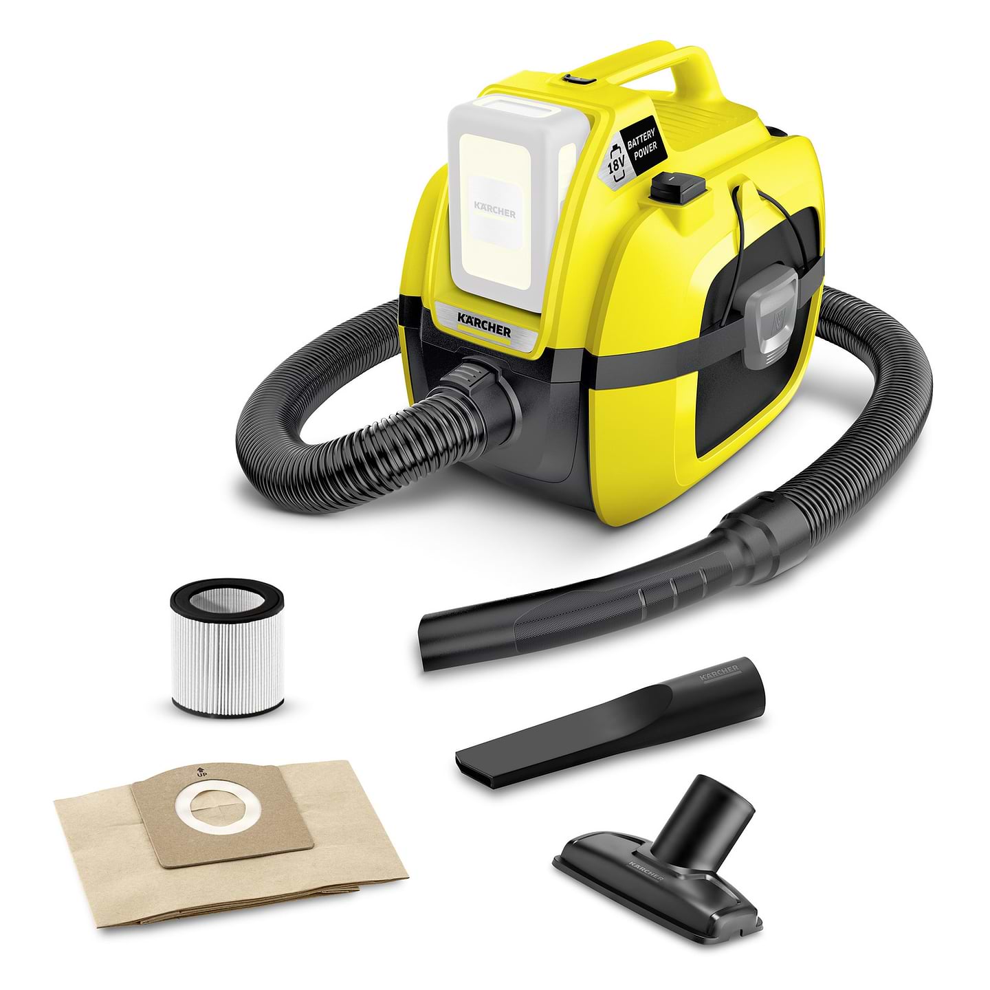 Пылесос для сухой уборки без мешка Karcher WD 1 Compact Battery (1.198-300.0)