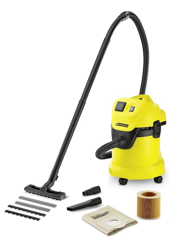 Фото - Пилосос для сухого прибирання з мішком Karcher WD 3 P +фільтр-мішки Фото - Пилосос для сухого прибирання з мішком Karcher WD 3 P +фільтр-мішки