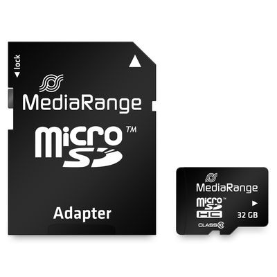 Карта пам'яті MediaRange MicroSDHC 32GB Class 10 R45/W15MB/s + SD-adapter (MR959)