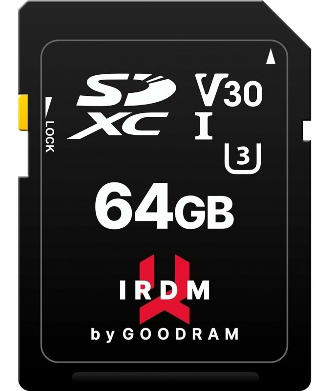 Карта памяти Goodram 64GB UHS-I/U3 Class 10 IRDM S3A0 R100/W40MB/s (IR-S3A0-0640R12)