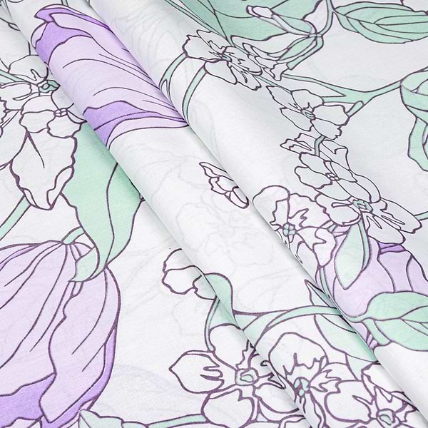 Фото - Комплект постільної білизни Home Line ВЕСНЯНИЙ ВЕЧІР бязь 143х215 см Щ140 нав. 50х70 Лілово-ментоловий (173836)