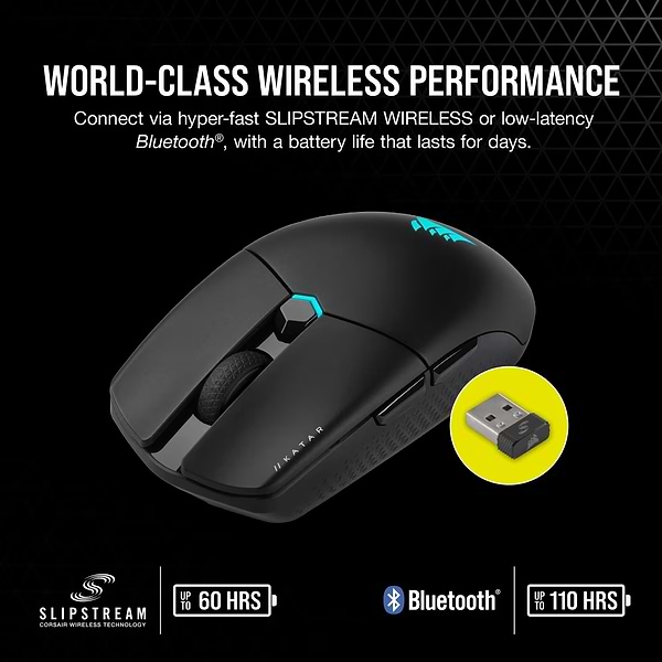 Фото - Мышь беспроводная игровая Corsair KATAR Elite Wireless Gaming Black (CH-931C111-EU)