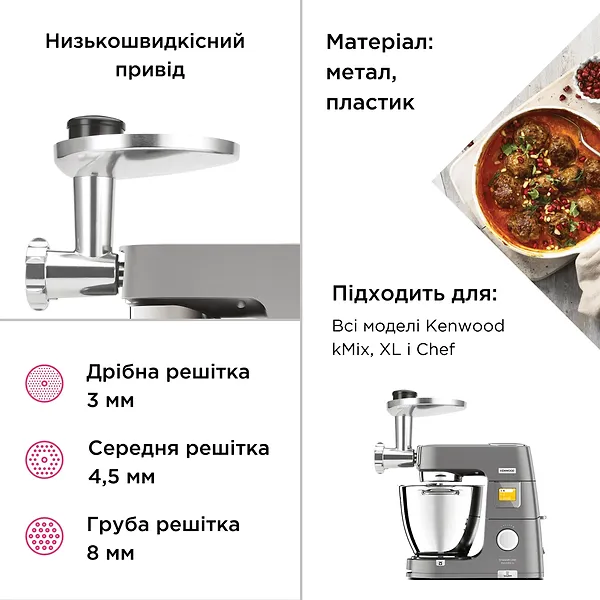 Фото - Насадка-м'ясорубка Kenwood KAX950ME