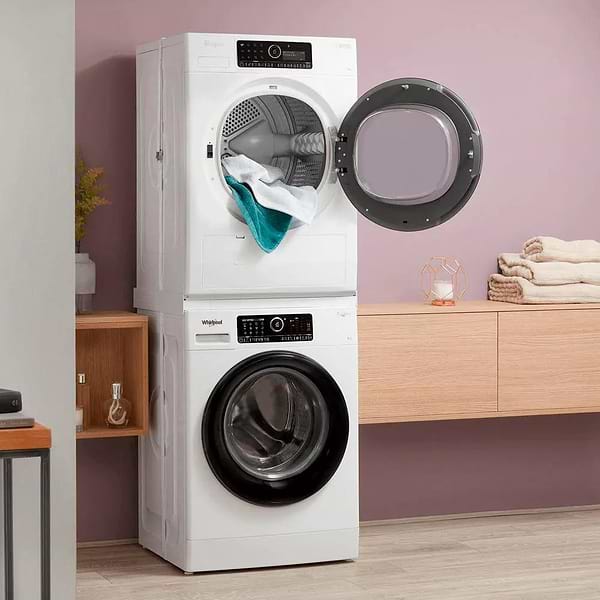 Фото - Комплект техники Whirlpool Стиральная машина с фронтальной загрузкой + Сушильная машина + Комплект креплений для установки в колонну Whirlpool WAM 714WKB UA + WPS 7 WBS UA + Iniversal Basic Stacking Kit FG (KCL103)