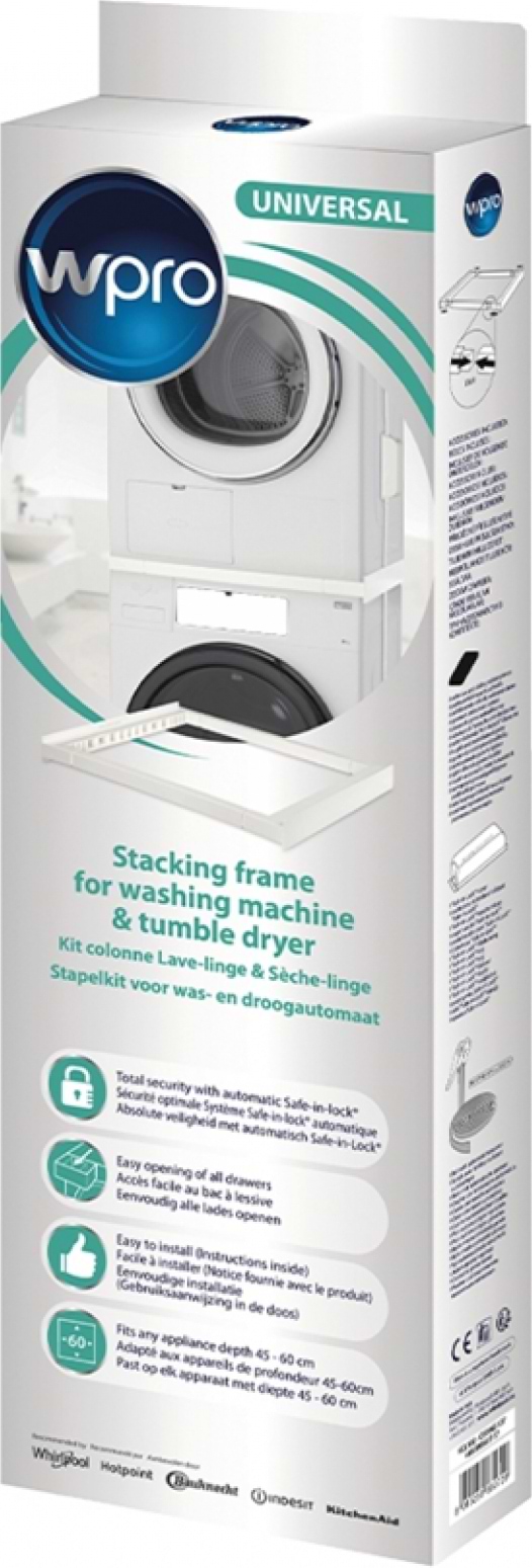 Фото - Комплект техники Whirlpool Стиральная машина с фронтальной загрузкой + Сушильная машина + Комплект креплений для установки в колонну Whirlpool WAM 714WKB UA + WPS 7 WBS UA + Iniversal Basic Stacking Kit FG (KCL103)