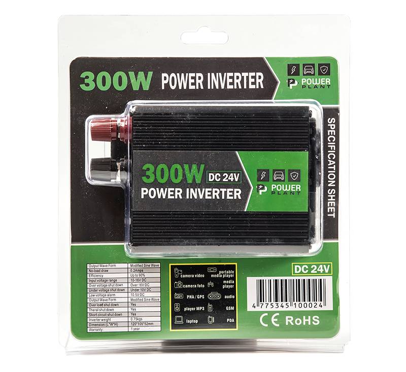 Фото - Інвертор автомобільний PowerPlant HYM 300-242 24V (KD00MS0002)