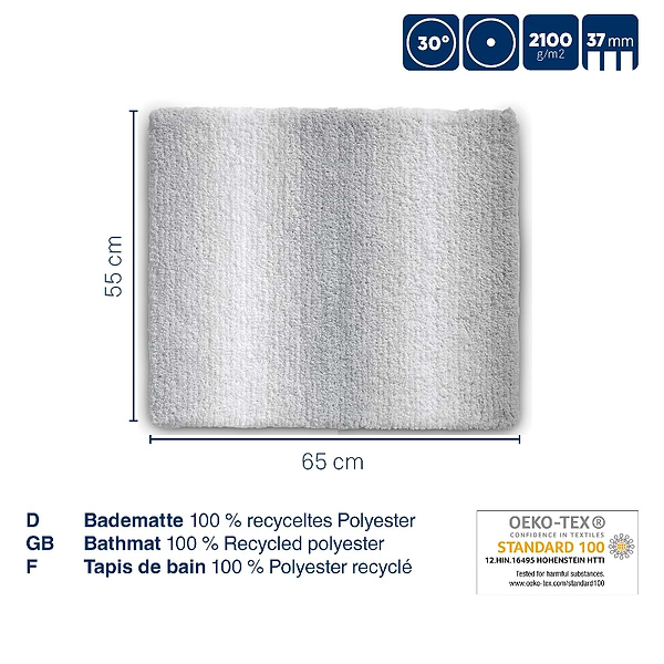 Фото - Коврик для ванной комнаты Kela Ombre 65х55х3.7 см скалисто-серый (23572)