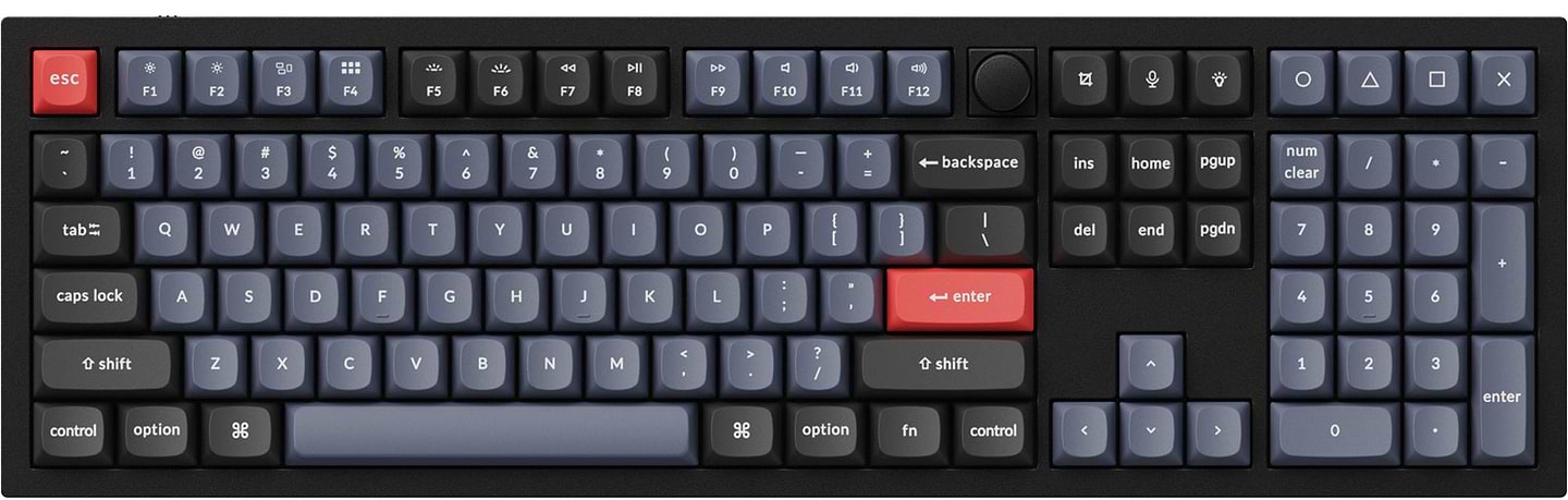 Клавиатура проводная игровая Keychron Q6 104Key Gateron G PRO Blue EN RGB Black (Q6M2)