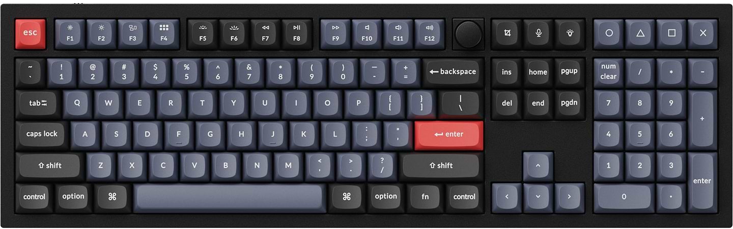 Клавиатура проводная игровая Keychron Q6 104Key Gateron G PRO Red EN RGB Black (Q6M1)