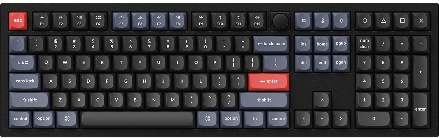 Клавиатура проводная игровая Keychron Q6 104Key Gateron G PRO Red EN RGB Black (Q6M1Z)