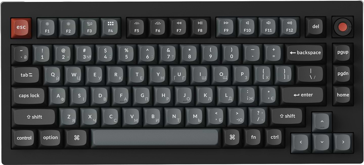 Клавиатура проводная Keychron V1 8K Super Red Switch Black RGB (V1W-D1-UA)