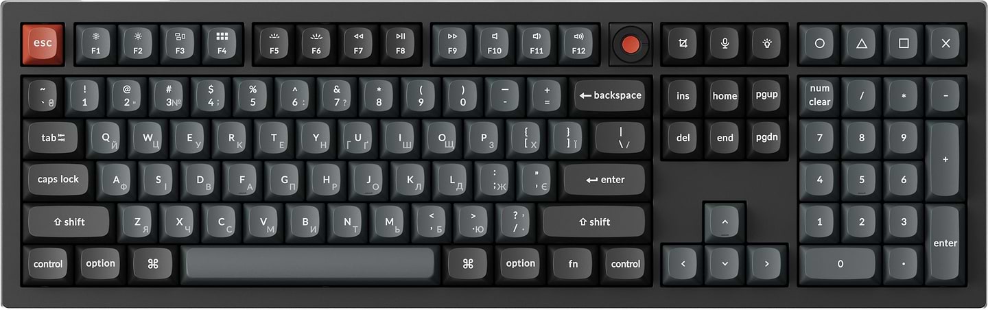 Клавиатура проводная Keychron V6 8K Super Red Switch Black RGB (V6W-D1-UA)