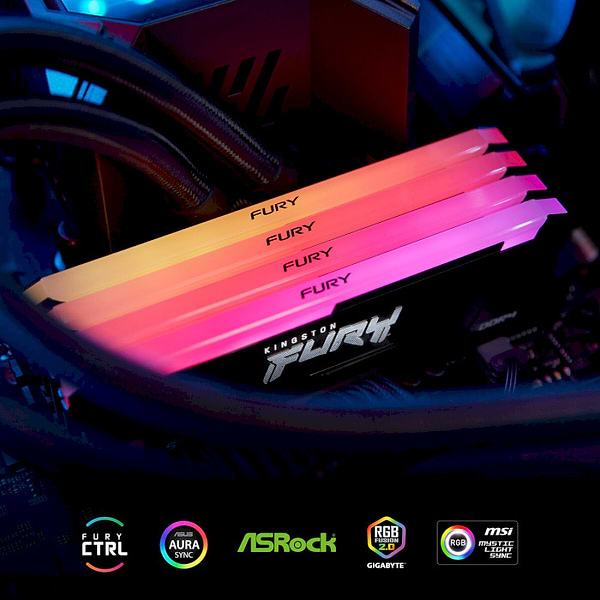 Фото - Память DDR Kingston Fury Beast RGB DDR4-3200 32GB CL16-20-20 1.35V XMP (KF432C16BB2A/32)