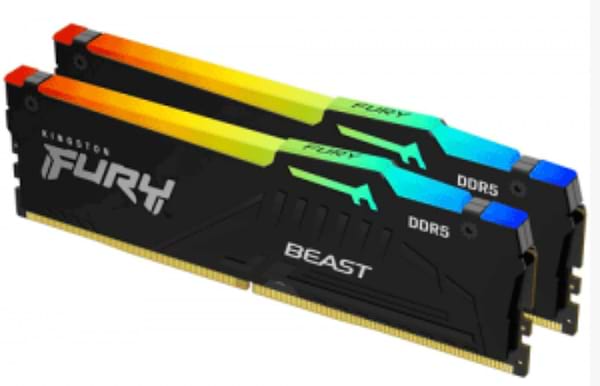 Фото - Память DDR Kingston DDR5 32GB/5200 Fury Beast RGB (KF552C40BBAK2-32)