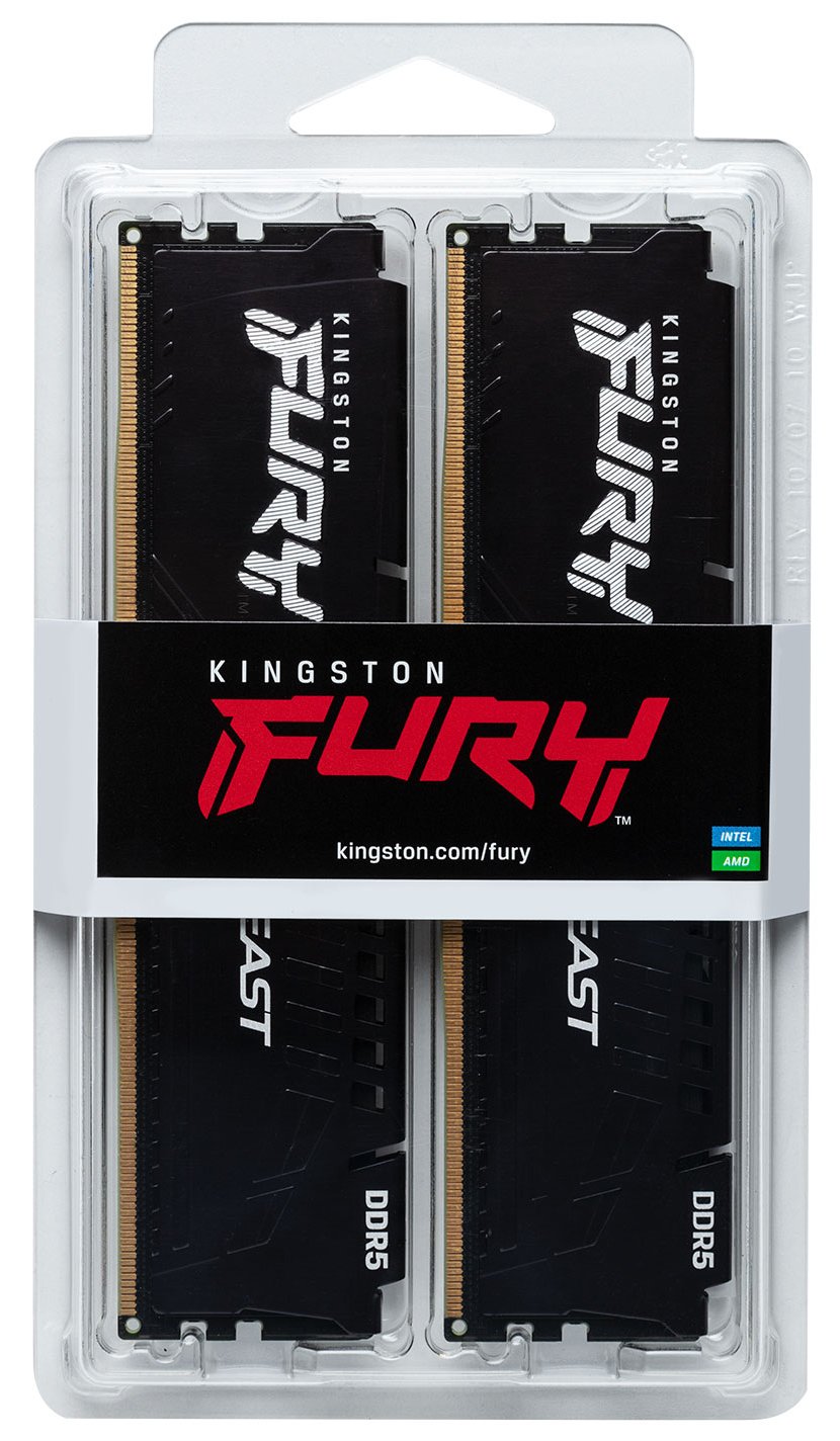 Фото - Память DDR Kingston FURY Beast Black DDR5 CL36 DIMM 2х8GB 5600MT/s (KF556C36BBEK2-16)