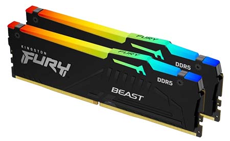 Фото - Память DDR Kingston DDR5 32GB/5600 Fury Beast RGB (KF556C40BBAK2-32)
