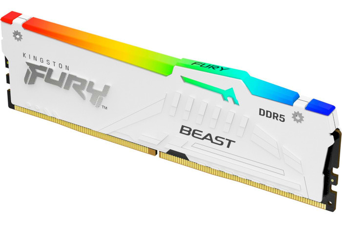 Память DDR Kingston Fury Beast White RGB 16GB (1x16) DDR5 5600 MHz (KF556C40BWA-16)