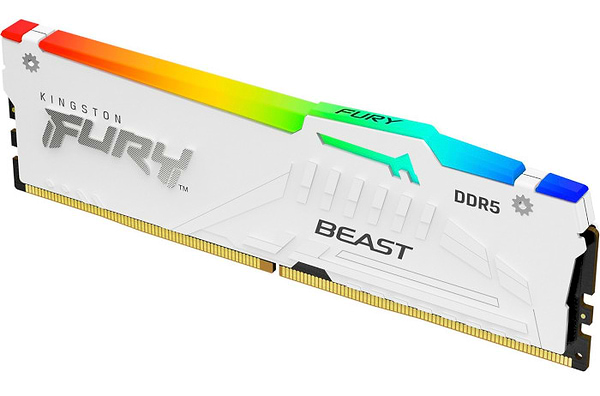 Фото - Память DDR Kingston Fury Beast White RGB 16GB (1x16) DDR5 5600 MHz (KF556C40BWA-16)