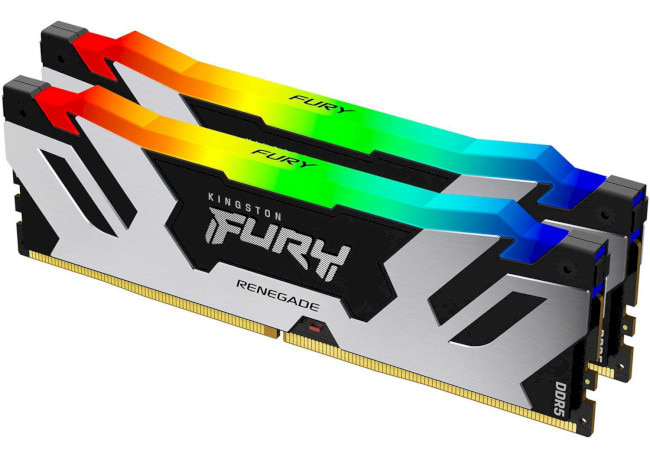 Память DDR Kingston Fury Renegade Silver RGB DDR5- 6400 64GB (2x32GB) CL32-39-39 1.4V XMP (KF564C32RSAK2-64)