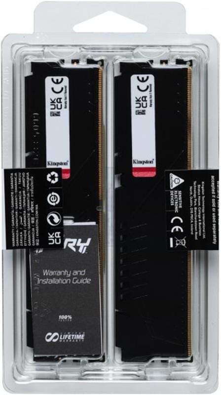 Фото - Память DDR Kingston DDR5 2x16GB/6800 Fury Beast Black (KF568C34BBK2-32)