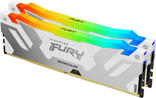 Фото - Память DDR Kingston Fury Renegade RGB White 2x16GB/7200 DDR5 XMP (KF572C38RWAK2-32)