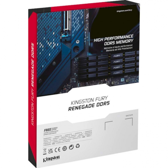 Фото - Память DDR Kingston Fury DDR5 32GB 2x16GB 8000MHz Renegade Silver (KF580C38RSK2-32)