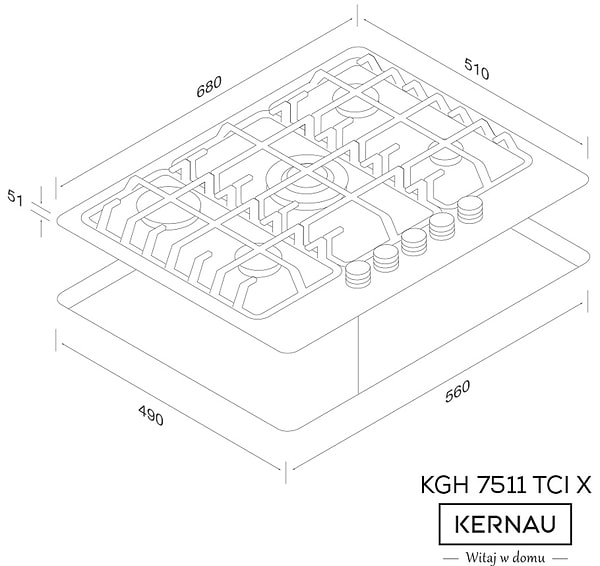 Фото - Варочная панель газовая Kernau KGH 7511 TCI X