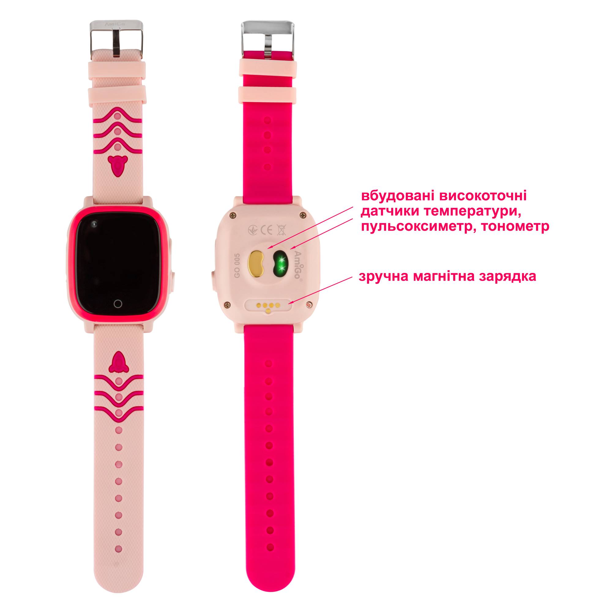 Фото - Детские часы AmiGo GO005 4G WIFI Thermometer Pink