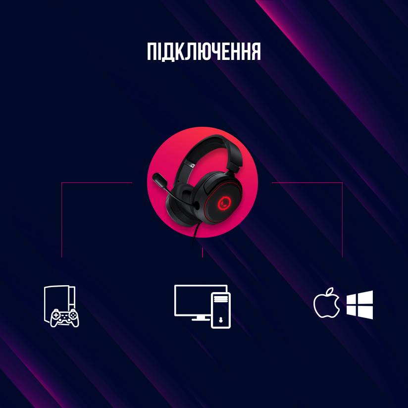 Фото - Гарнітура дротова ігрова Lorgar Kaya 460 Gaming RGB USB Black (LRG-GHS460)