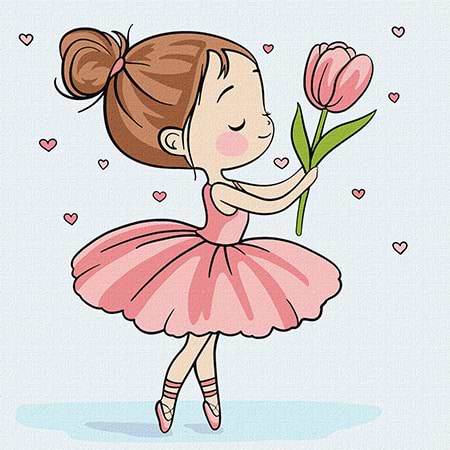 Картина по номерам Ideyka Весенняя балерина 25х25 см (KHO1240)