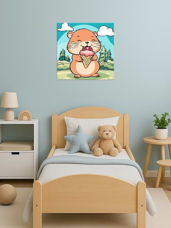 Фото - Картина по номерам Ideyka Лето. Хомячок с мороженым 25х25 см (KHO1256)