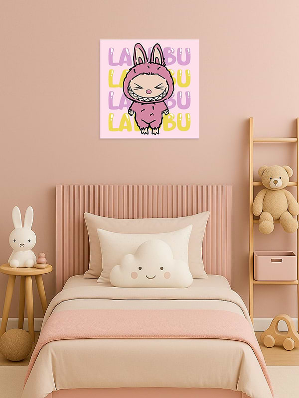 Фото - Картина за номерами Ideyka для дітей "Вона лабубу" 25х25 см (KHO1286)
