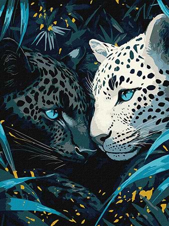 Картина по номерам Ideyka "Голубоглазые с красками металлик extra" 30х40 см (KHO6730)