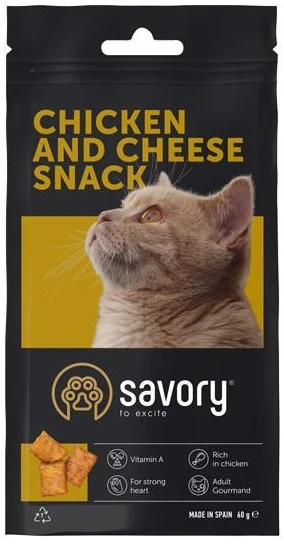 Ласощі для собак Savory Cats Snacks Pillows Gourmand with Chicken and Cheese 60 г (4820232631461)