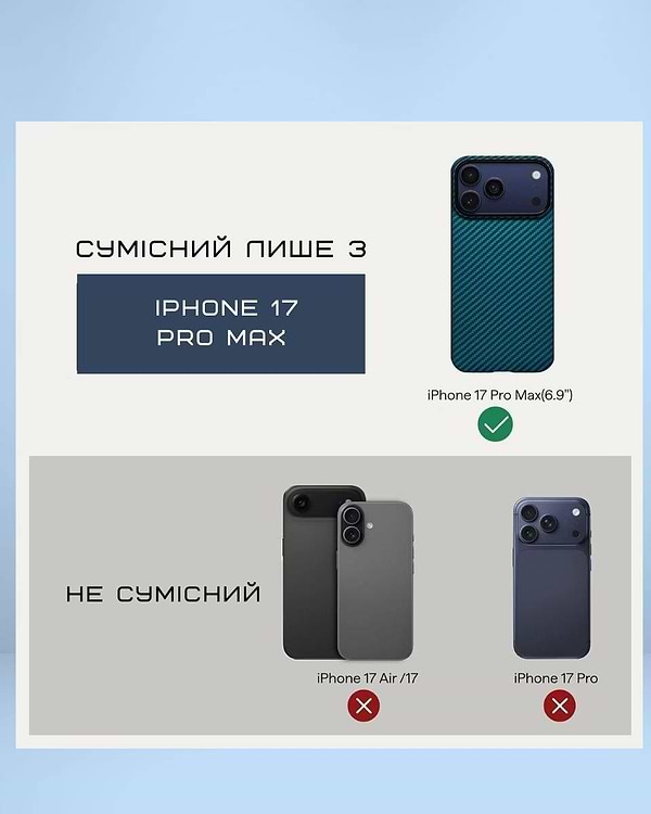 Фото - Чехол для смартфона Pitaka Ultra-Slim Case Twill Blue/Grey for iPhone 17 Pro Max (KI1706BPM)