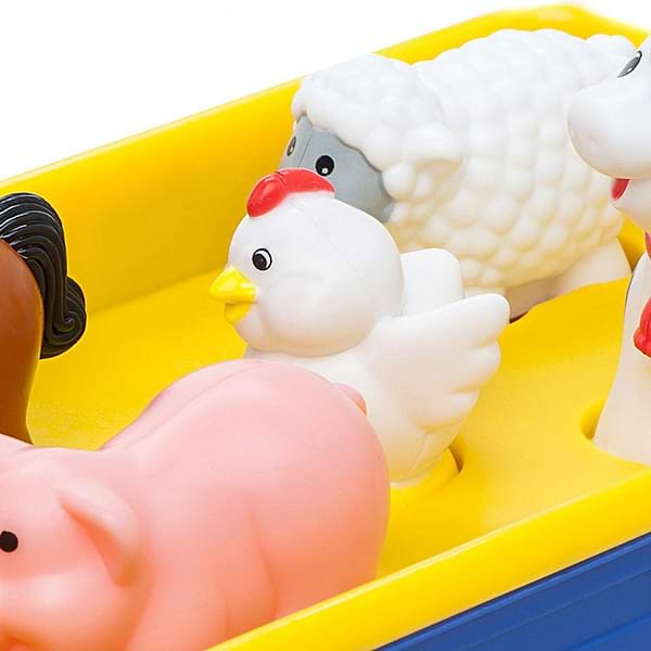 Фото - Інтерактивний транспорт Kiddieland Трактор с трейлером на колесах (свет, озвуч. укр. яз.) (24753)