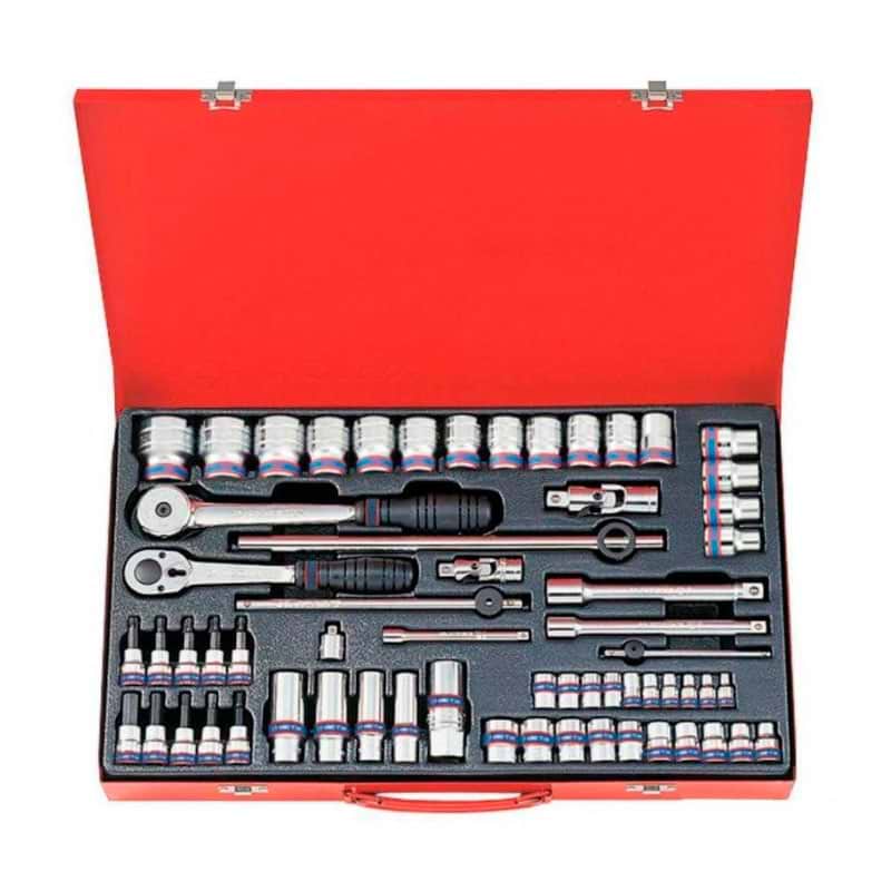 Набір торцевих голівок KING TONY 1/2'' 3/8'' 1/4'' 62 шт. (9563MR02)