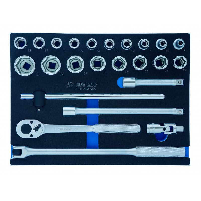 Набор торцевых головок KING TONY 1/2'' 33 шт. (9-4526MRV05)