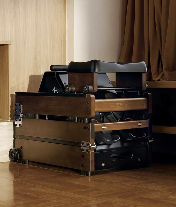 Фото - Гребний тренажер KingSmith Водний із системою потрійного складання WR20 (RMWR20F) Walnut Wood