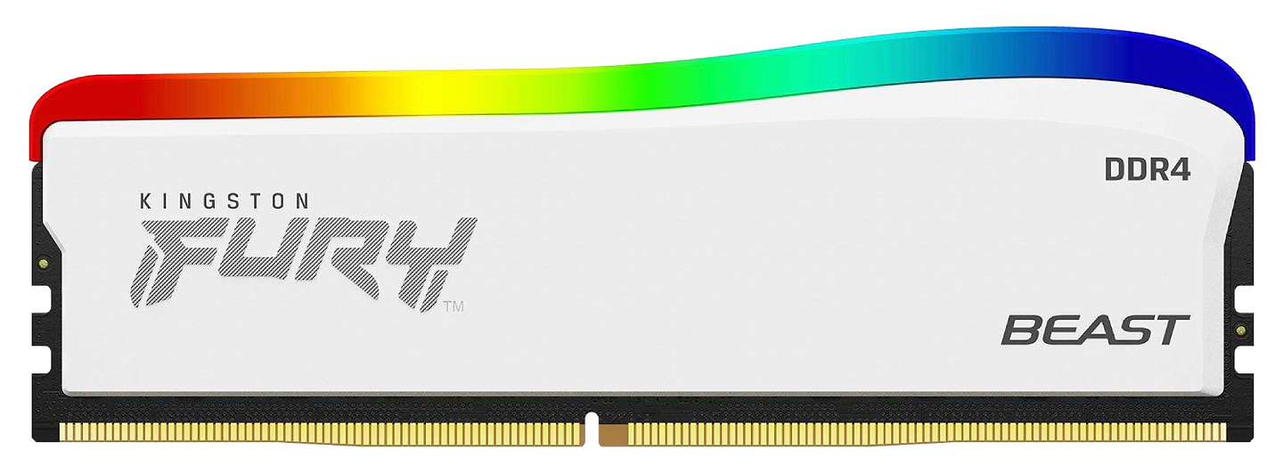 Память DDR Kingston DDR4 8GB 3600 MHz Fury Beast White RGB (KF436C17BWA/8)