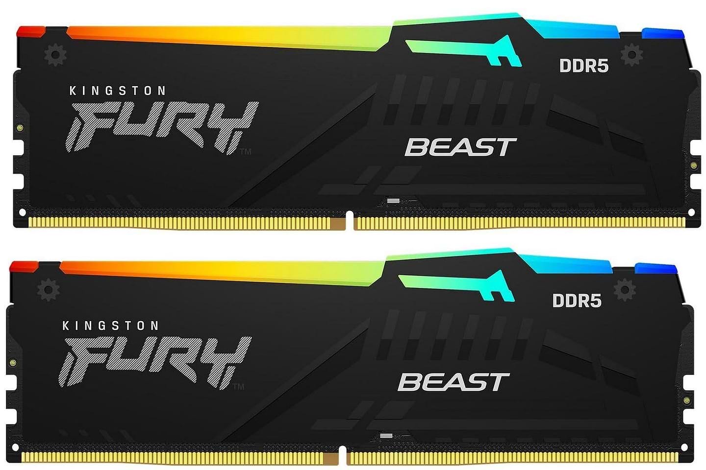 Память DDR Kingston DDR5 16GB/6000 Fury Beast RGB (KF560C40BBAK2-16) - Фото 1