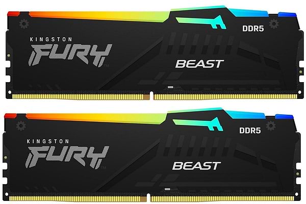 Фото - Память DDR Kingston DDR5 16GB/6000 Fury Beast RGB (KF560C40BBAK2-16)
