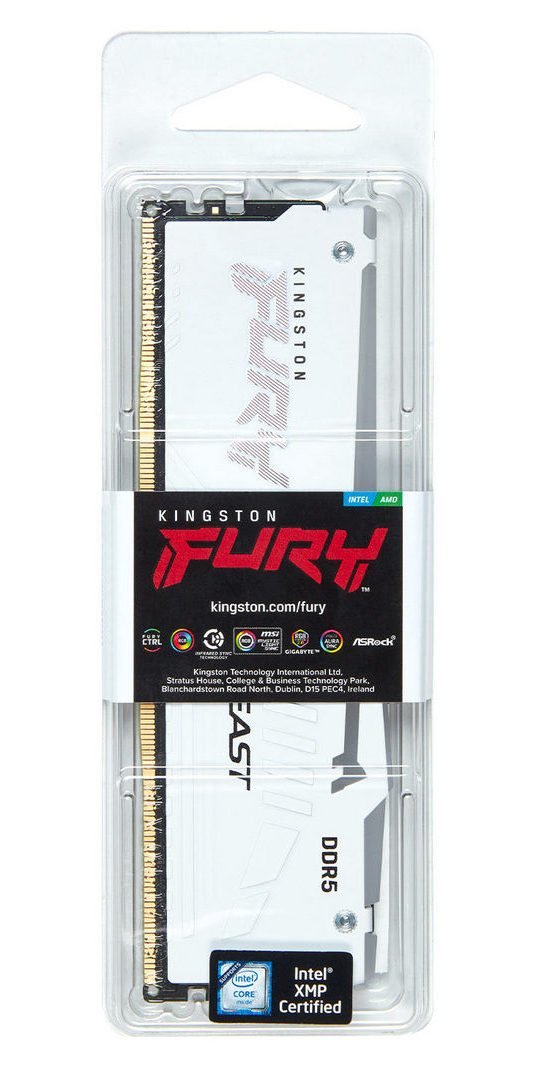 Фото - Память DDR Kingston Fury Beast White RGB 16GB/5200 DDR5 (KF552C40BWA-16)