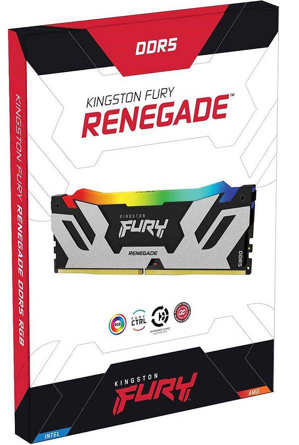 Фото - Память DDR Kingston 16GB DDR5 CL38 DIMM FURY Renegade RGB XMP (KF576C38RSA-16)