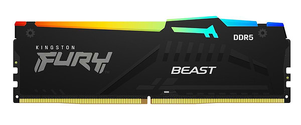 Фото - Память DDR Kingston DDR5 32GB 5200 MHz Fury Beast RGB (KF552C36BBEAK2-32)
